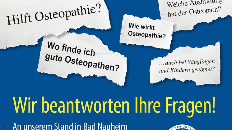 Informationsstand zum Thema Osteopathie in Bad Nauheim / 17. Internationaler Osteopathie-Kongress 