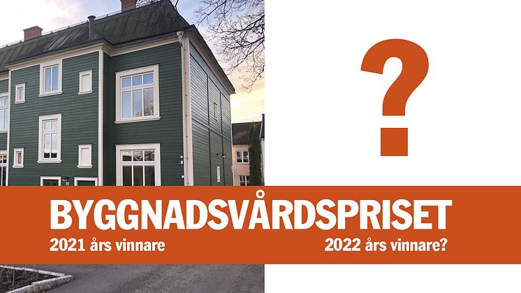 Pressinbjudan: Välkommen till prisutdelning av Byggnadsvårdspriset 2022! 