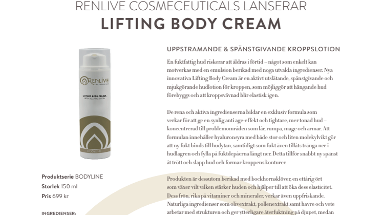 Renlive Lifting Body Cream