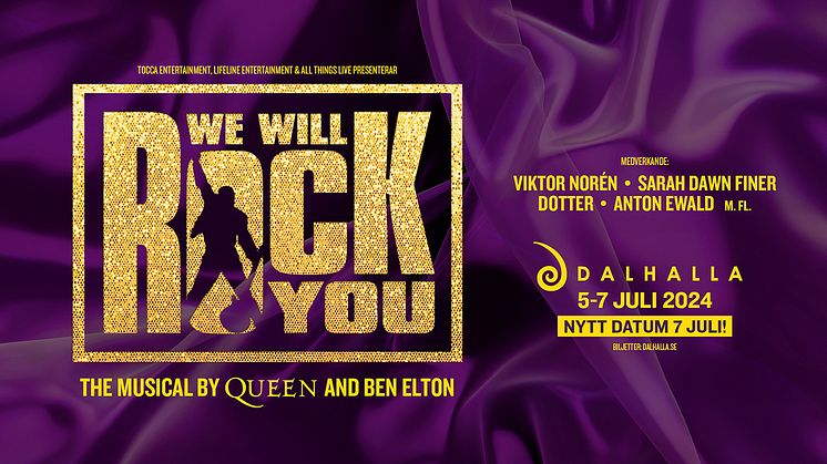 Queen-musikalen We Will Rock You kommer till Dalhalla den 5-6-7 juli 2024.