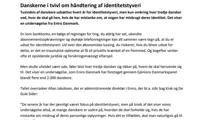 Danskerne i tvivl om håndtering af identitetstyveri