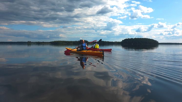 Kajak på sjön Åsnen