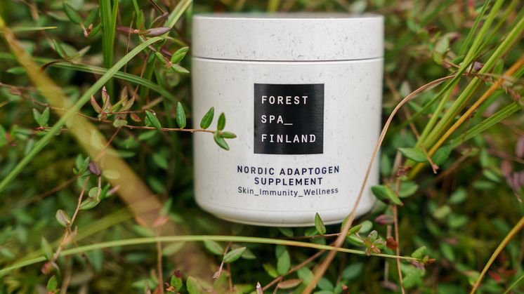 Forest Spa Finland Nordic Adaptogen Supplement in Sulapac Premium packaging.