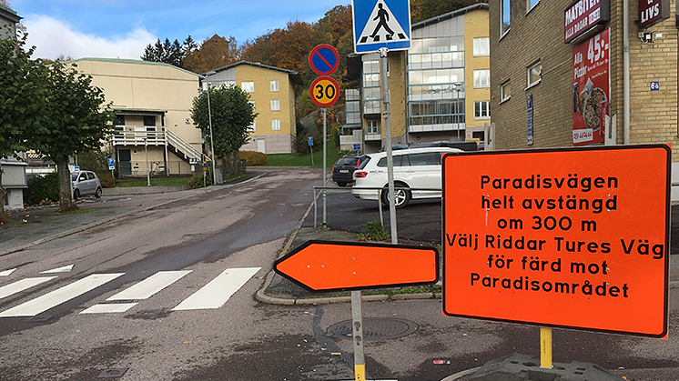 Beslut om metod för att åtgärda Paradisvägen i Partille