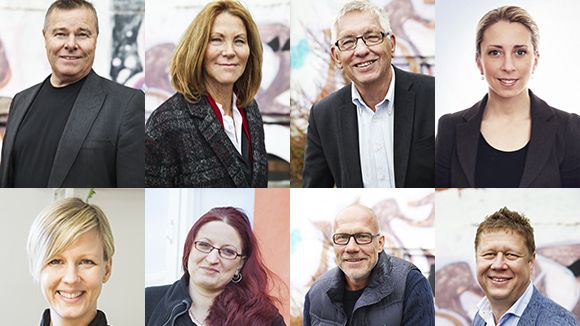 Högst upp från vänster: Torbjörn Wennberg, Ann-Christin Norrström, Kjell Karlsson, Maria Ingelsson, Jennie Claesson, Eva Engvall, Bengt-Åke Gustafsson och Lasse Svensson