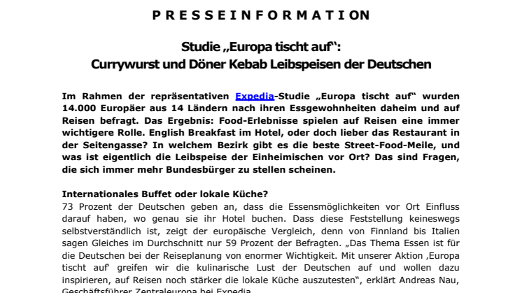 Studie „Europa tischt auf“: Currywurst und Döner Kebab Leibspeisen der Deutschen