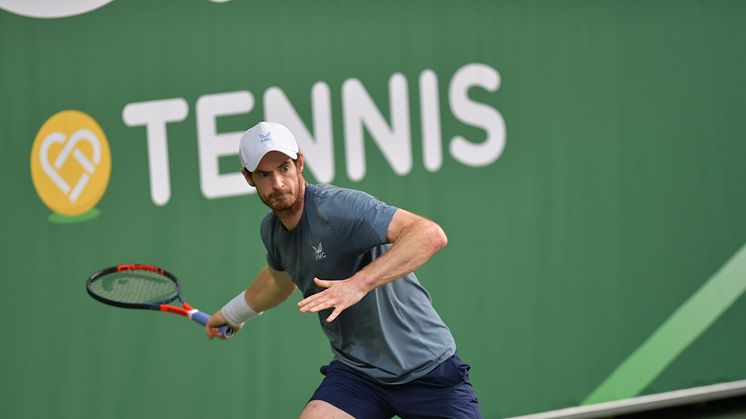 Andy Murray at practice at Stockholm Open