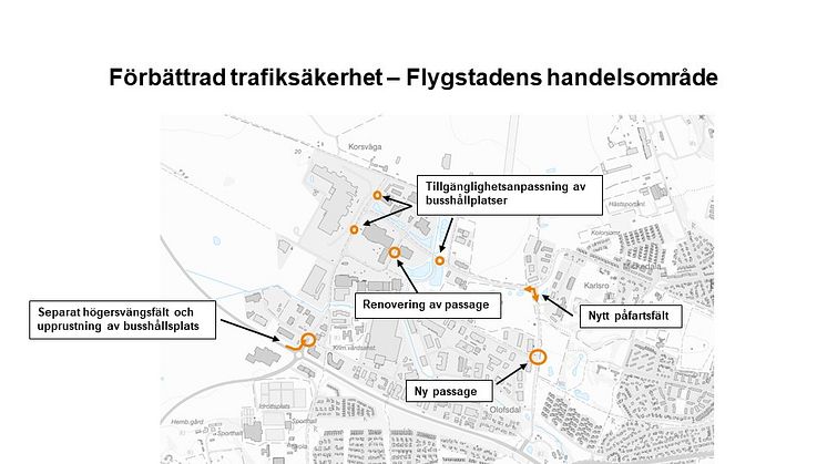 Nu förbättras trafiksäkerheten i Flygstadens handelsområde