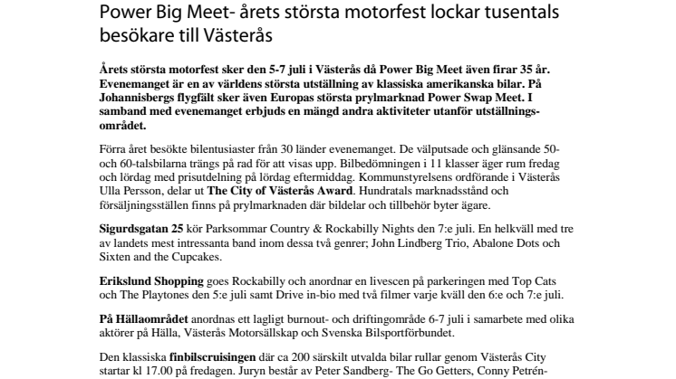 Power Big Meet- årets största motorfest lockar tusentals besökare till Västerås