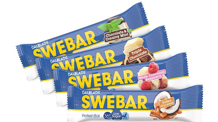 Nu lanseras Swebar Low Sugar i ytterligare 4 nya goda smaker! 