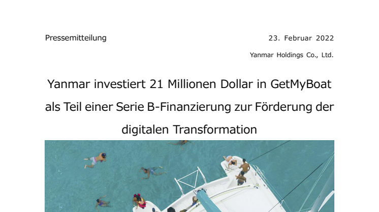 Yanmar investiert 21 Millionen Dollar in GetMyBoat als Teil einer Serie B-Finanzierung zur Förderung der digitalen Transformation.pdf