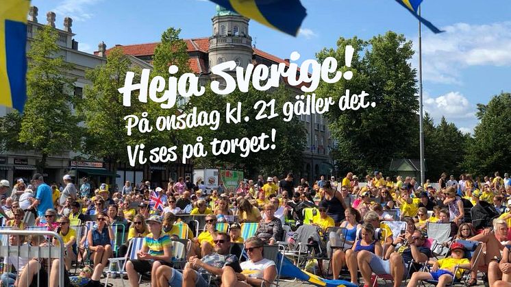 VM-fest på torget när damlandslaget i fotboll spelar semifinal 