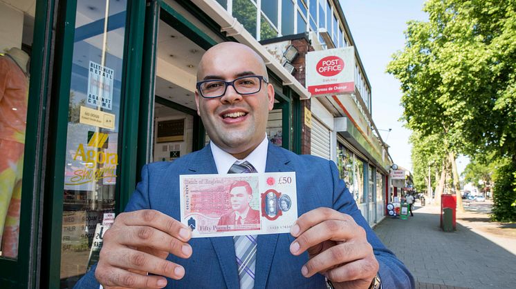 New £50 note featuring Alan Turing available at Bletchley Post Office