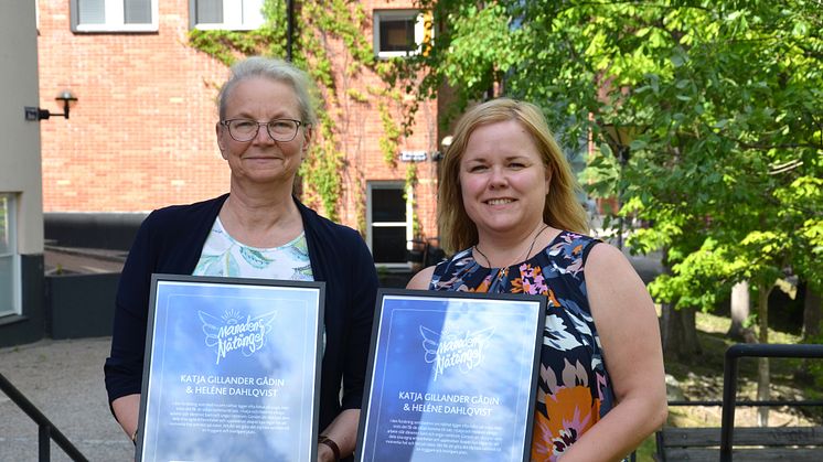 Forskarna Katja Gillander Gådin och Heléne Dahlqvist är Månadens Nätänglar i maj