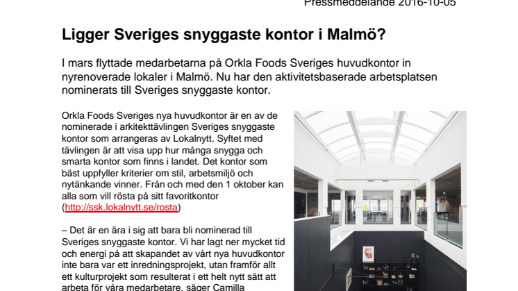 ​Ligger Sveriges snyggaste kontor i Malmö?