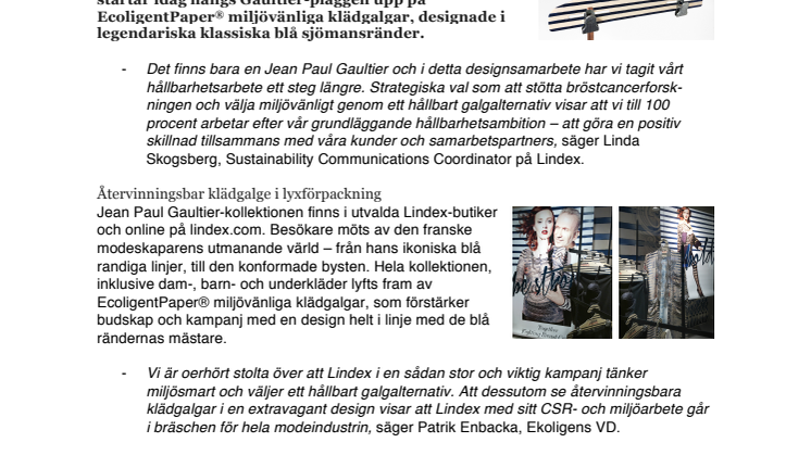 Jean Paul Gaultier-mönstrad ekogalge i Lindex nya kampanj
