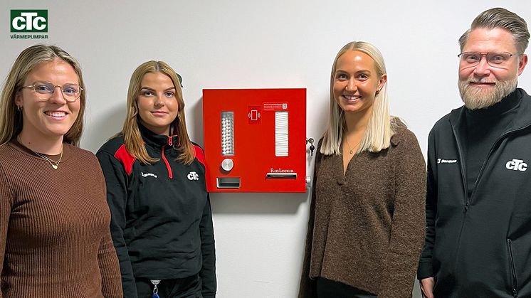 CTC erbjuder fria mensskydd till sina medarbetare. Ett väldigt uppskattat initiativ hos de anställda. Några av CTCs medarbetare på bild: Vera Wiesel, Moa Alahannu, Sandra Hedvåg och Klas Nilsson.