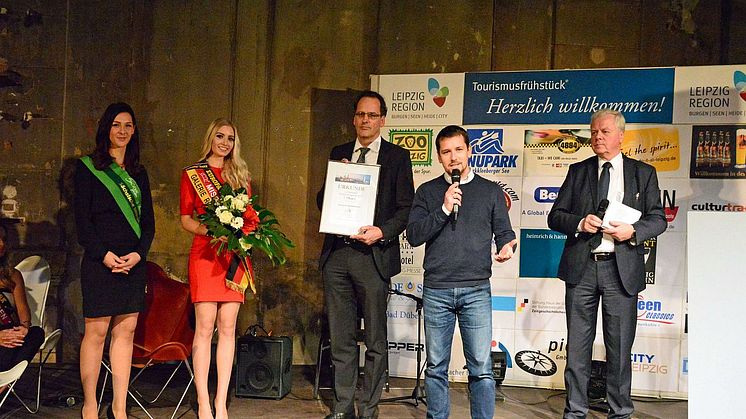 Der Kanupark Markkleeberg mit Geschäftsführer Christoph Kirsten belegte den 3. Platz in der Kategorie "Unternehmen"