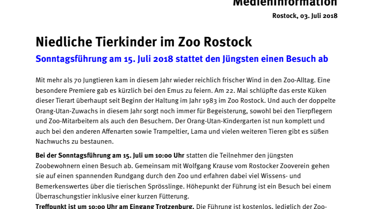 Niedliche Tierkinder im Zoo Rostock
