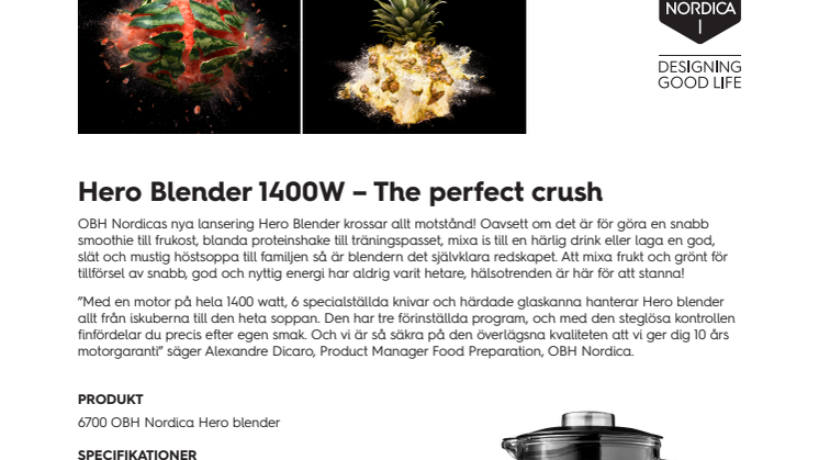 Hero Blender 1400W – The perfect crush