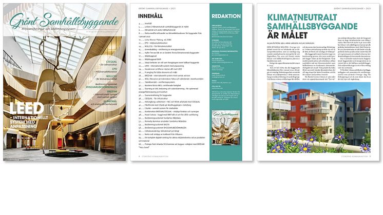 Stordåhd Kommunikation utökar med en ny tidning - Fokus Certifieringar & Bedömningssystem / Allt i nya tidningen ”Grönt Samhällsbyggande 2022”