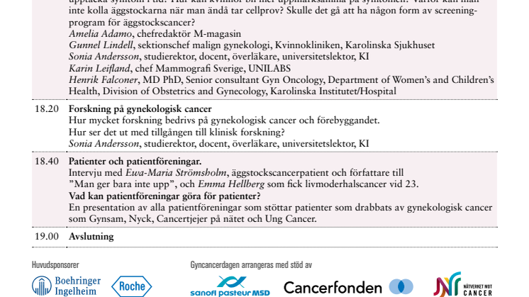 Program Gyncancerdagen 16 april 2012 - pdf att skriva ut NYTT UPPDATERAT