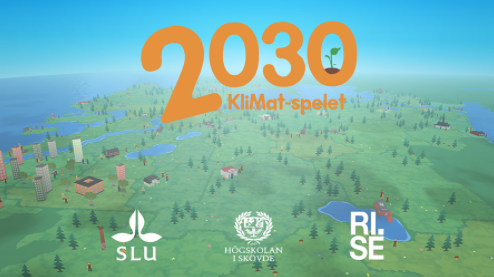 Bildtext: KliMat-spelet – en vetenskapligt förankrad spelprototyp som tar ett gemensamt grepp om aktuella frågor som rör mat, miljö och klimat. Illustration: Tobias Larson