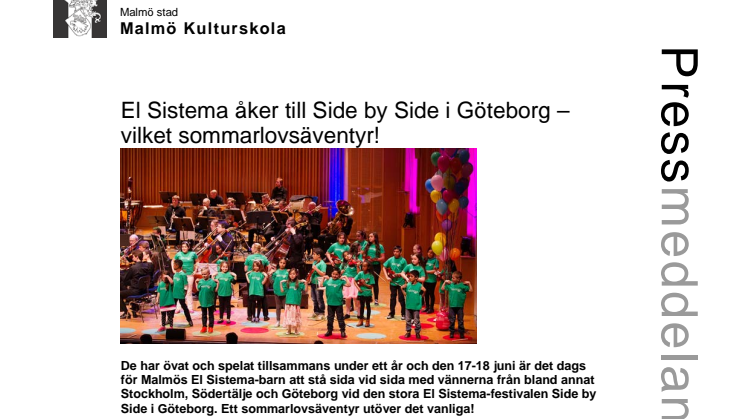 El Sistema åker till Side by Side i Göteborg - vilket äventyr!