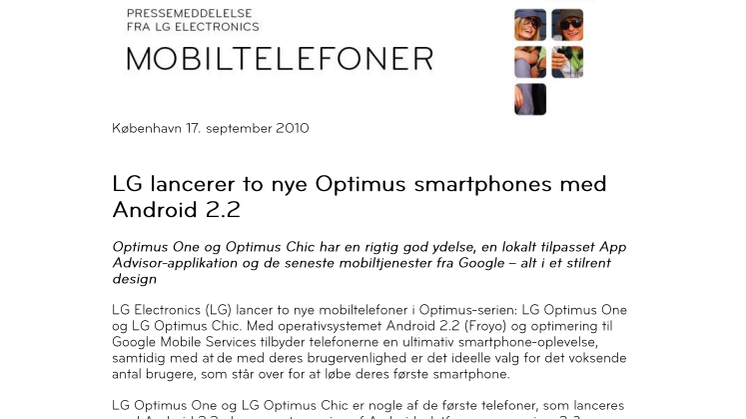 LG lancerer to nye Optimus smartphones med Android 2.2