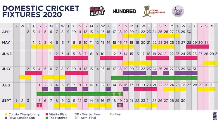 Domestic Fixtures For 2020 Unveiled