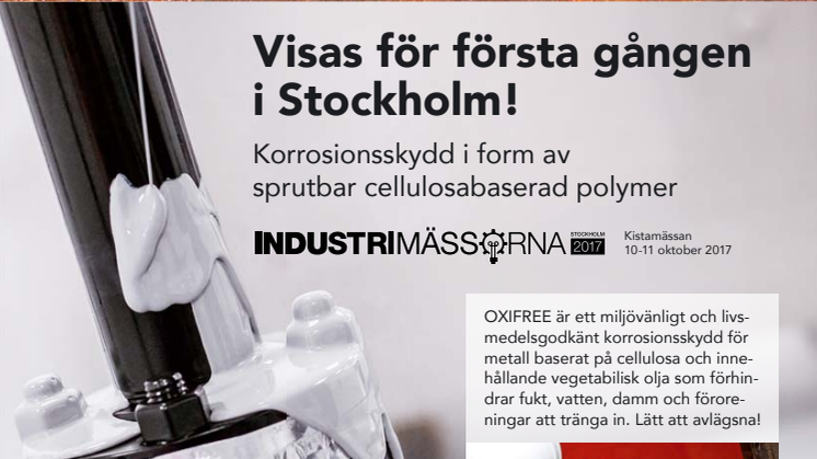 Oxifree metal protection visas för första gången på Industrimässorna i Stockholm