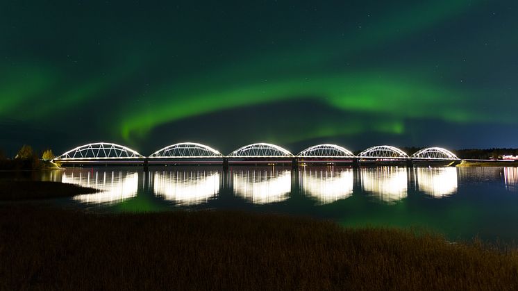 Photo: Getty images. Northern lights over Luleå. 
