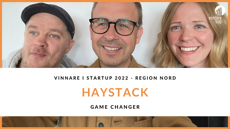 Teamet bakom Haystack som prisades för sin affärsidé i Venture Cup nords regionfinal 2022.