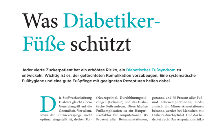 Was Diabetiker-Füße schützt