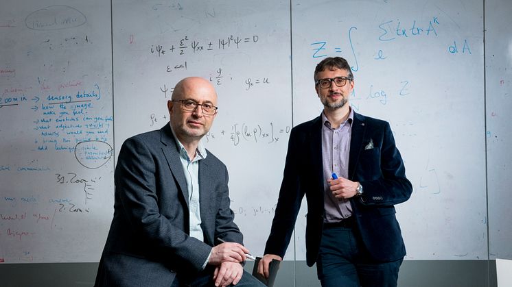 L-r: Professor Gennady El and Dr Antonio Moro, of Northumbria University’s Department of Mathematics, Physics and Electrical Engineering.