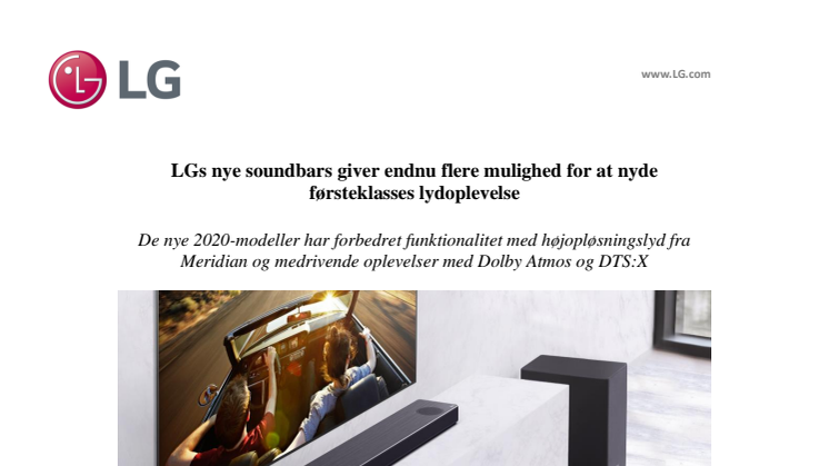 LGs nye soundbars giver endnu flere mulighed for at nyde førsteklasses lydoplevelse