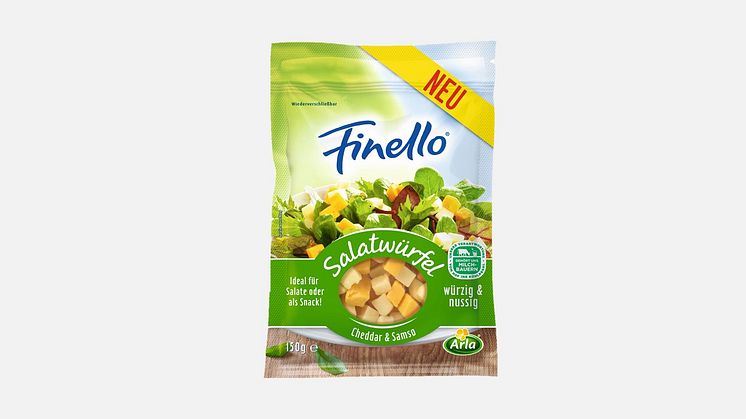 Jetzt neu im Finello Produktsortiment: Salatwürfel aus Cheddar & Samsø
