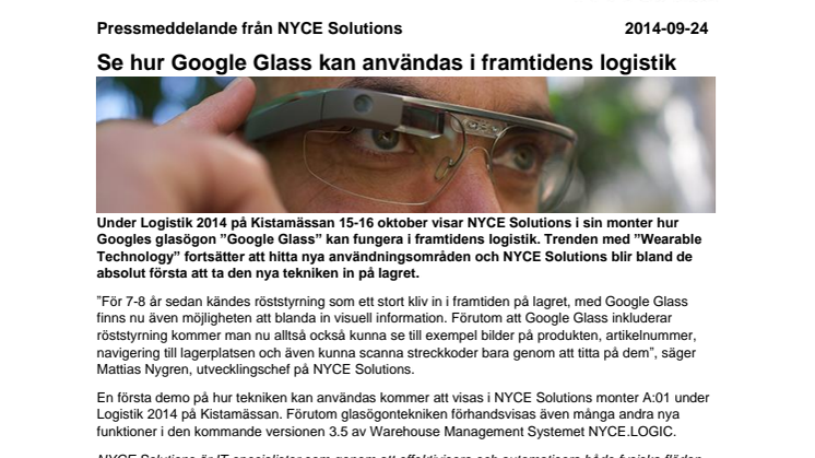 Se hur Google Glass kan användas i framtidens logistik