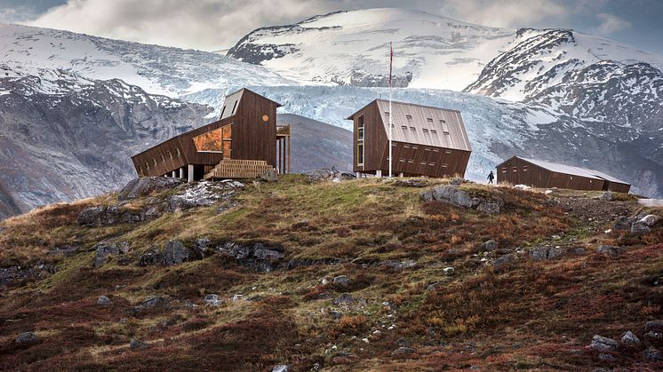 Tungestølen comprises nine pentagonal- and oblique-shaped cabins. Photo: Snøhetta