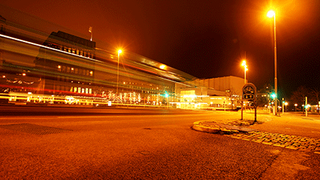 Helsingborg at Night, ungt foto på Dunkers