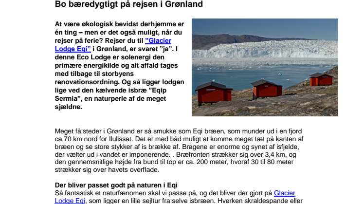 Bo bæredygtigt på rejsen i Grønland