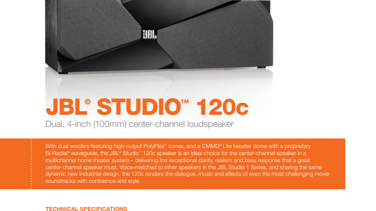 Specification sheet - JBL 120 (English)