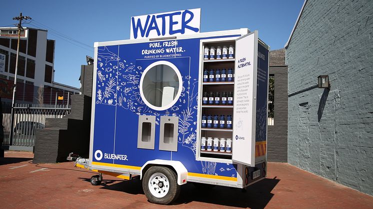 At Cape Town's premium Rocking the Daisies rock fest, Bluewater will provide four of its high-vis trailers that can each deliver 7 litres of water per minute, ensuring a total 320 x 500ml single use plastic water bottles can be avoided 