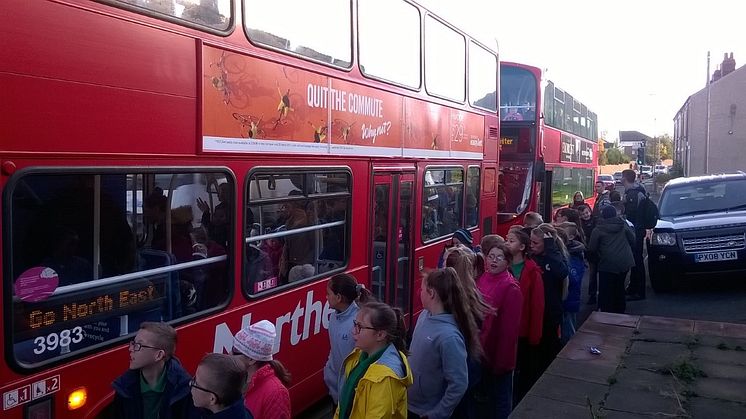 Riverside Primary Academy pupils head to their sponsored walk.