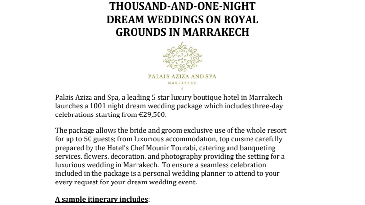 THOUSAND-AND-ONE-NIGHT DREAM WEDDINGS ON ROYAL GROUNDS IN MARRAKECH 