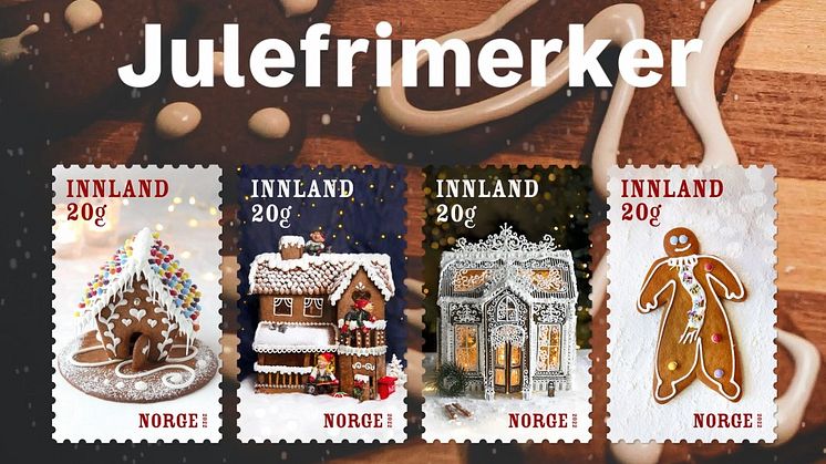 I SALG: Fra og med fredag 11. november er frimerkene tilgjengelige i butikken. Årets motiver er pepperkakebakst som er laget av personer bosatt rundt omkring i Norge. FOTO: Posten