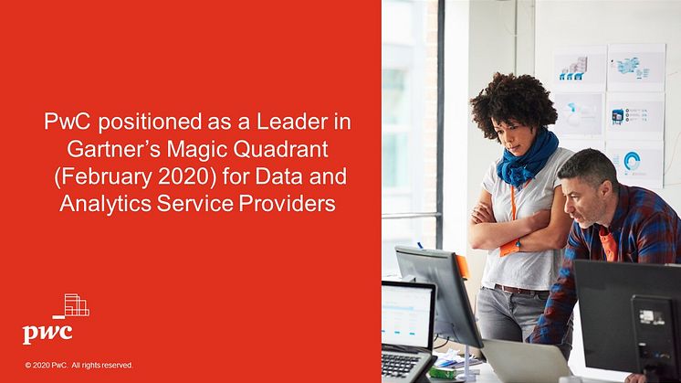 PwC positioned as a Leader in Gartner Magic Quadrant for Data and Analytics Service Providers