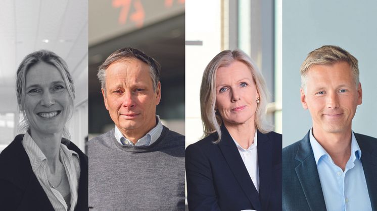 Lotta Frenssen vd Elmia, Christian Clemens vd Stockholmsmässan, Carin Kindbom vd och koncernchef Svenska Mässan Gothia Towers och Joachim Warnberg vd Easyfairs Nordic.