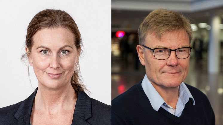 Jennie Enström, kanslichef i Strängnäs kommun och Stig Montin, professor vid Förvaltningshögskolan i Göteborg, delar på 2019 års Axelpris.