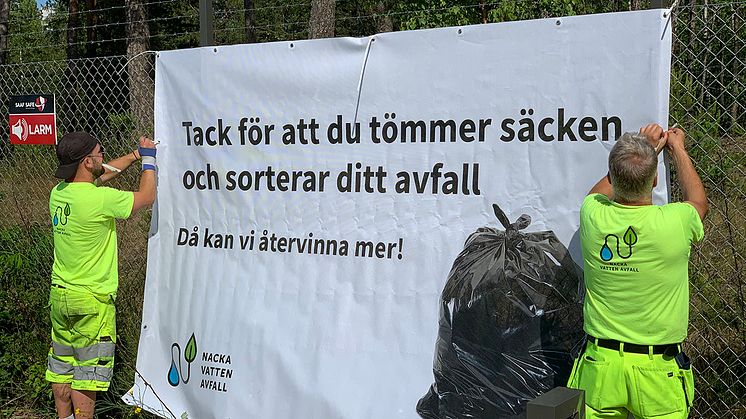 Tack för att du tömmer säcken och sorterar ditt avfall.